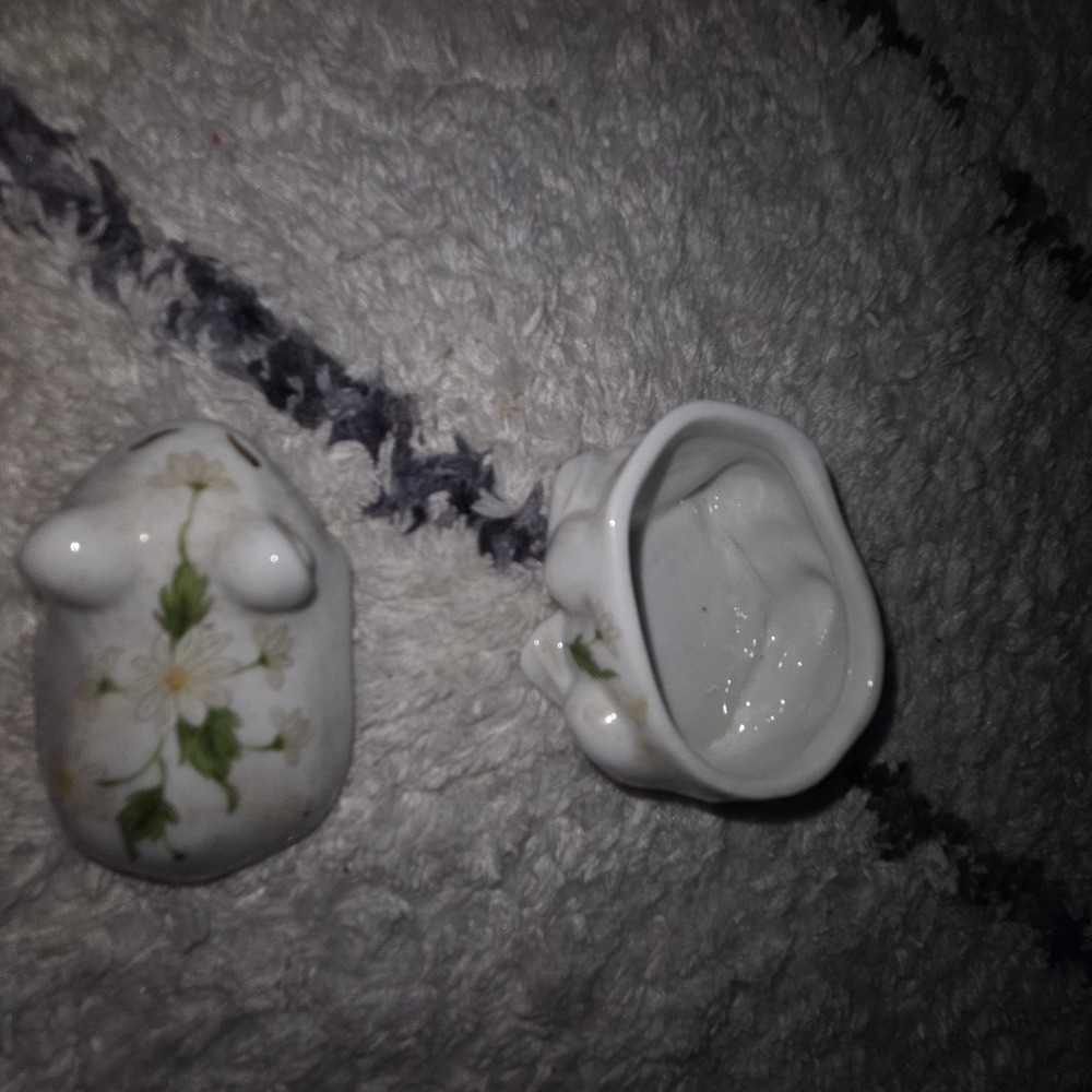 Frog Trinket‎ Box Ceramic Floral Decor Cottagecore Jewelry Holder made in Japan - Picture 2 of 9